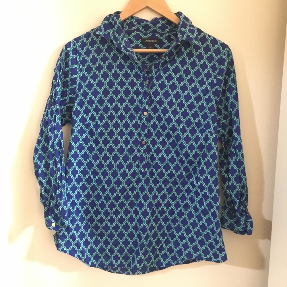 3/4 sleeve pattern button down